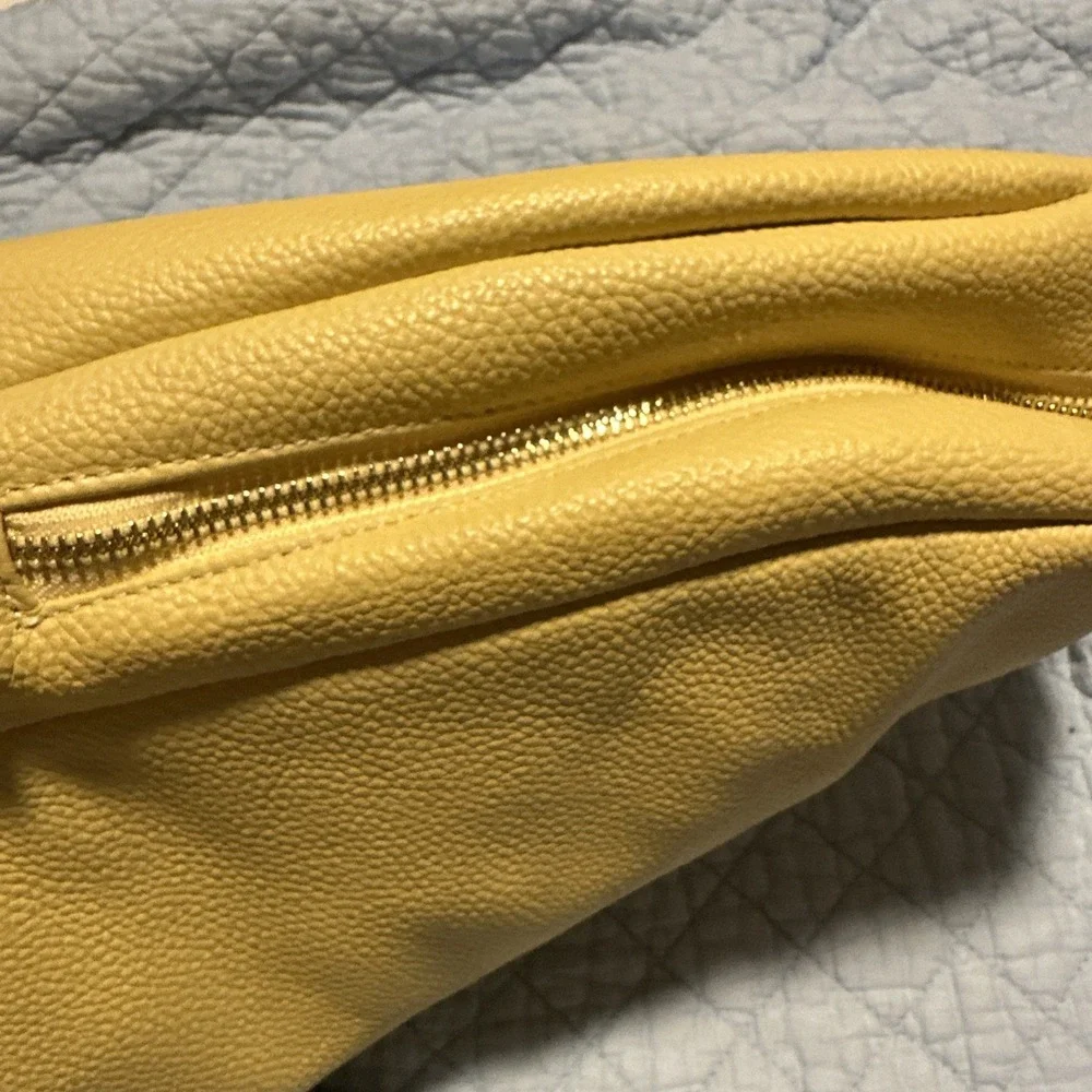 Laggo: The Taylor Yellow Leather Hobo Front Zipper Pocket‎ Shoulder Handbag